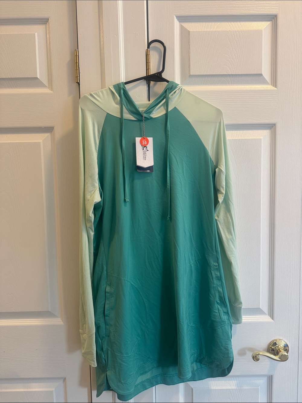 Light Mint & Teal Hooded Tunic